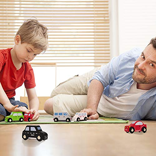 Coches de Madera Vehículos de Juguete Juegos 6 PCS para Niñas Niños Mini Juguetes Clásicos Niños 3 4 5 6 Años