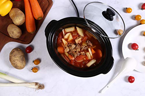 Cocina lenta Homever Slow Cooker de 3,5 litros, olla de cocción manual con olla de cerámica extraíble, 3 ajustes de temperatura ajustables