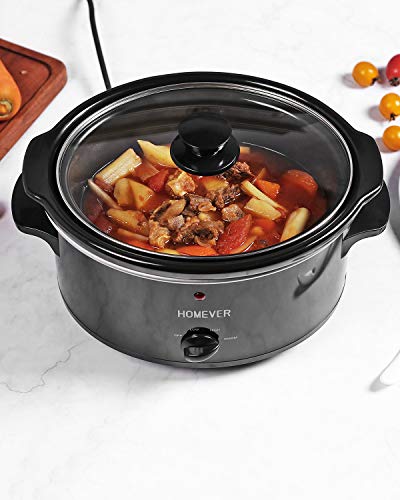 Cocina lenta Homever Slow Cooker de 3,5 litros, olla de cocción manual con olla de cerámica extraíble, 3 ajustes de temperatura ajustables