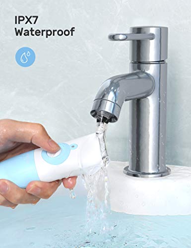 CocoBear Cortapelos para Bebés, Recortador de Cerámica Súper Silencioso para Niño, Kit de Corte de Pelo Impermeable IPX7 para Bebés, Hombres y Mujeres, USB Recargable, Inalámbrico, Blanco y Azul.