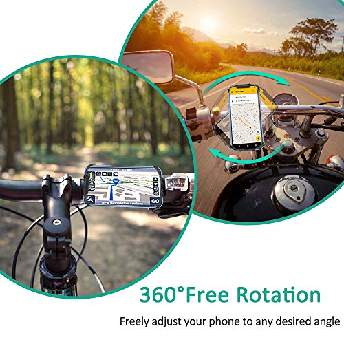 Cocoda Soporte Movil Bici, Universal Soporte Móvil Moto Bicicleta, 360° Rotación Ajustable Porta Teléfono Motocicleta Manillar, Compatible con iPhone 11 Pro MAX/XS MAX/XR, Samsung Xiaomi Huawei y Más