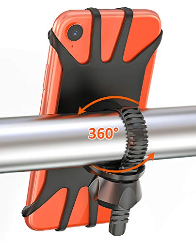 Cocoda Soporte Movil Bici, Universal Soporte Móvil Moto Bicicleta, 360° Rotación Ajustable Porta Teléfono Motocicleta Manillar, Compatible con iPhone 11 Pro MAX/XS MAX/XR, Samsung Xiaomi Huawei y Más