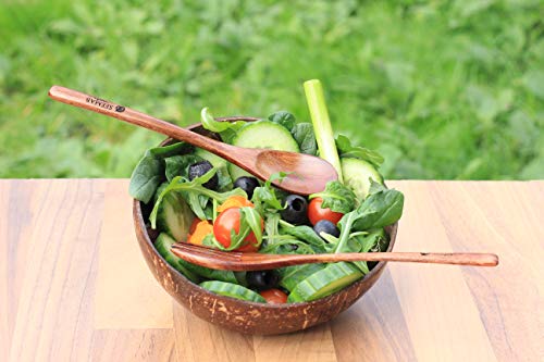 Coconut Bowl, Coconut Bowl Spoon and Fork Set,100% Natural and Eco-Friendly, Vegan Friendly, Biodegradable, Reusable, Perfect Vegan Gift – By Seemab London