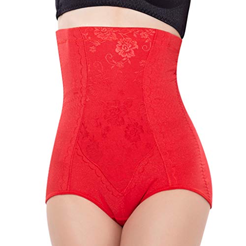 Cocoty-store 2019 Mujer Body Faja Reductora Modeladora Abdomen Cintura Corsé Bodysuit Postparto Adelgazantes Underbust sin Costuras Escote por Debajo del Pecho Control de Barriga(Rojo,XXXXXL)