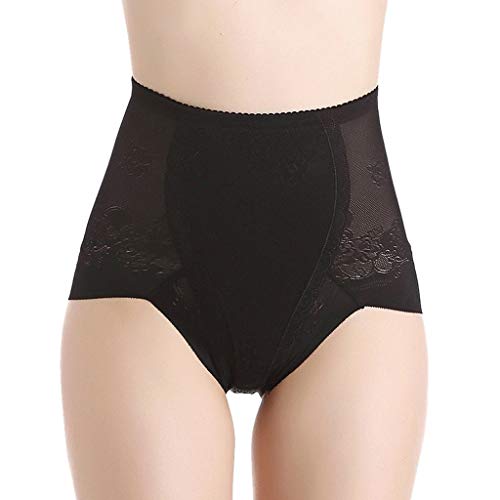 Cocoty-store 2019 Mujer Malla Bragas Braguitas Moldeadoras Calzones Elástico de Alta Cintura Adelgazante Control de Vientre Lucir Palmito Lencería Briefs Shapewear (Negro,XL)