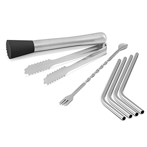 Coctelera Coctéles y Accesorios Profesional + Cóctel Recetas e-Book - Juego Coctelería de Calidad | Cocktail Shaker Boston Set, Fiesta Bar Kit: Martini Gin Tonic Mojito, Caja de Regalo Mujer Hombre