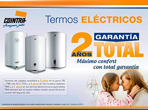 Cointra TNC S Termo TNC50S Plus 50 LTS Redondo Cq, 48.5 litros, Blanco