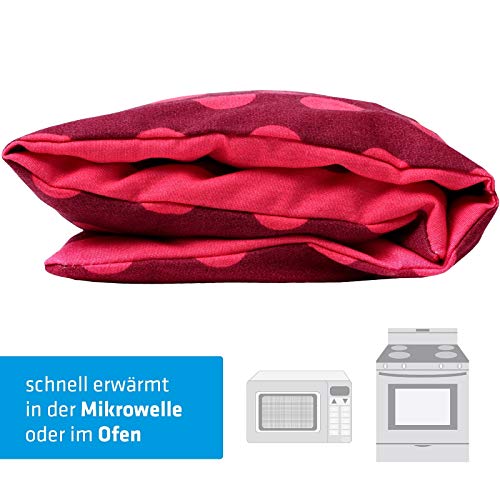 Cojín Almohada Térmico de Huesos de Cereza para Calentar en Microondas Horno Ideal para Golpes, Dolor de cabeza Esguinces Tendinitis Pies Hinchados Espalda Cuello Vientre Hombros y Cervicales