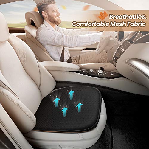 Cojin Asiento Coche Universal Espuma de Memoria Súper Suave Cómodo, Cojín de Seda de Hielo con Orificio de Aire de Malla, Coche Protector de Asiento Delantero, Ideal para Oficina Hogar Coche