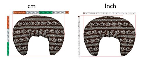 Cojín cervical térmico con cuello, moreno con flores. Saco con semillas de lino. Cojín de nuca. Almohada térmica caliente y frio con semillas