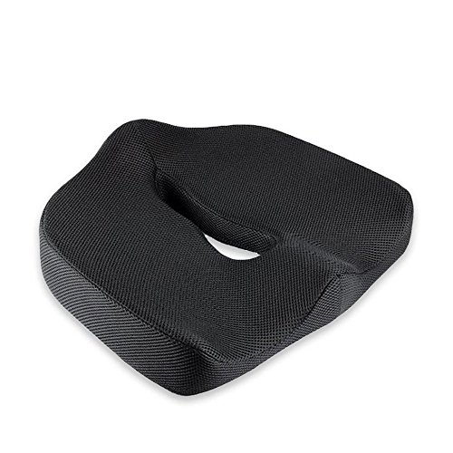 Cojín De Asiento Everlasting Comfort 100% Pure Foam, Diseño Ortopédico para Aliviar El Dolor De Espalda, Ciática, Coxis Y Tailbone Silla De Escritorio De Oficina,Black