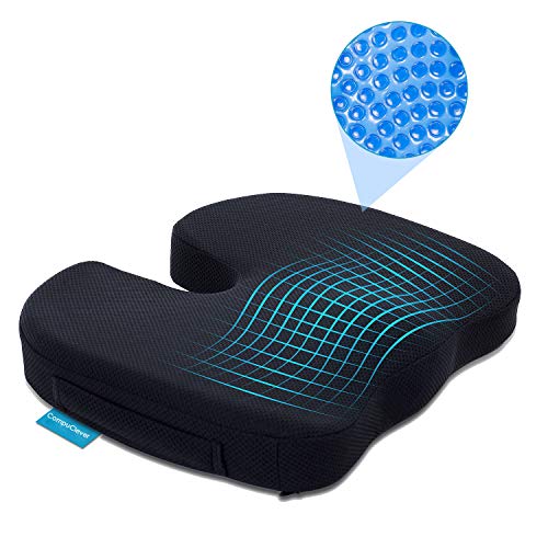 Cojín de Espuma ortopédica con Memoria de Gel para el Alivio del Dolor de la Espalda y el coxis, Cojín de Alivio de presión Grande como cojín para Silla de Oficina, cojín para Silla de Ruedas