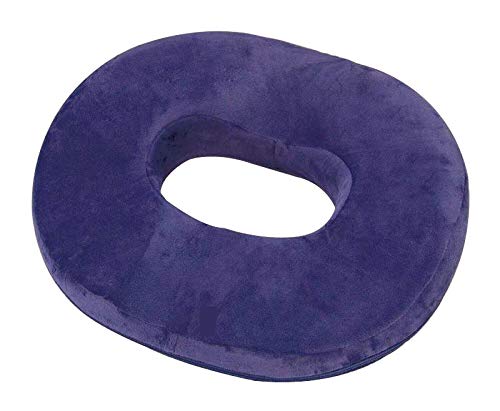 Cojín de espuma viscoelástica para asiento de donut reduce la presión, ideal para personas con hemorroides y pilas, dolor de coxis, postnataly postcirugía, alivio del dolor y cómodo, color azul marino
