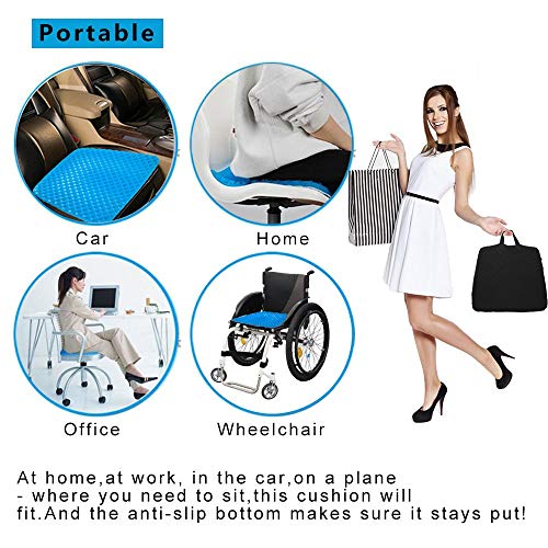 Cojín ortopédico de gel para sentarse - Postura Saludable Y Alivia El Dolor para alivio de coxis, espalda inferior y ciática - Cojín Ergonómico para la oficina, casa, coche, silla de ruedas