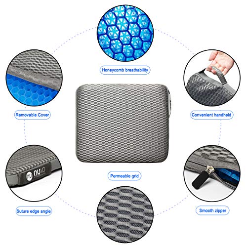 Cojín ortopédico de gel para sentarse - Postura Saludable Y Alivia El Dolor para alivio de coxis, espalda inferior y ciática - Cojín Ergonómico para la oficina, casa, coche, silla de ruedas