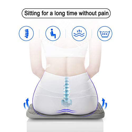 Cojín ortopédico de gel para sentarse - Postura Saludable Y Alivia El Dolor para alivio de coxis, espalda inferior y ciática - Cojín Ergonómico para la oficina, casa, coche, silla de ruedas