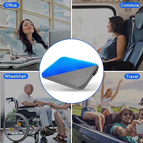 Cojín ortopédico de gel para sentarse - Postura Saludable Y Alivia El Dolor para alivio de coxis, espalda inferior y ciática - Cojín Ergonómico para la oficina, casa, coche, silla de ruedas