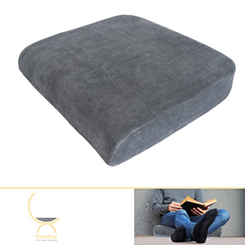 Cojín Ortopédico XL, Sedación Para la Espalda, las Discos Intervertebrales y el Nervio Ciático. Tamañode 45x48 cm y Altura de 9 cm Formalind® Visco-Sistema para la Despresurizaciónn Perfecta.