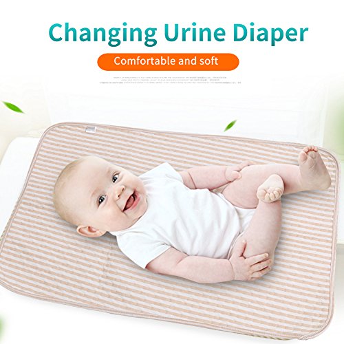 Colchón cambiador de pañales, de algodón orgánico para bebés con aislamiento de orina impermeable para bebés de 0 a 3 años de edad