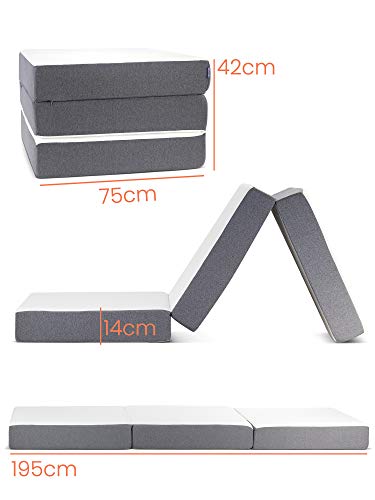 Colchon Plegable con Capa de Espuma con Memoria para una gran Comodidad - Colchón Plegable con Bolsa Duradera para el Almacenamiento - Colchones para Cama de Diseño Moderno