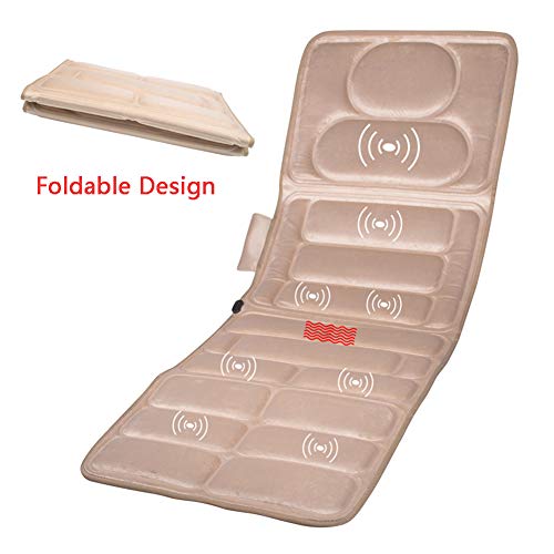 Colchoneta de masaje para todo el cuerpo, masajeador de espalda Shiatsu con calor, 9 cojines de colchón de masaje con motores de vibración, para manta de cojín de silla para calmar el cuerpo