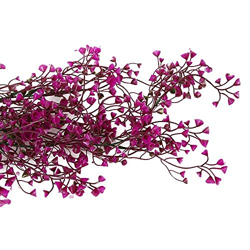 Colgante Artificial Plantas de Vid, Pack de 2 Piezas Artificial Hiedra Falsos Plantas Flores Verdor para jardín decoración de la Pared, Rojo de Rose