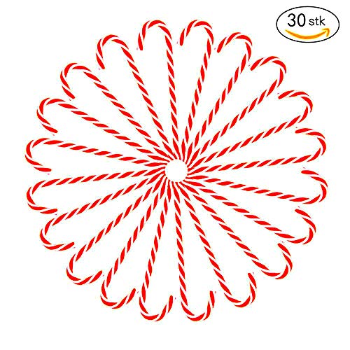 Colgante Candy Cane Christmas 30pcs Dulces Muletas Decoración del árbol de Navidad Colgantes Adornos Colgantes
