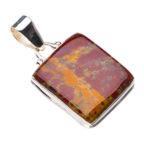 Colgante de plata de ley 925 hecho a mano con piedra de sangre natural, 3,8 cm D2259