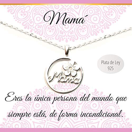 Colgante Mamá Plata de Ley con cadena - Collar con mensaje