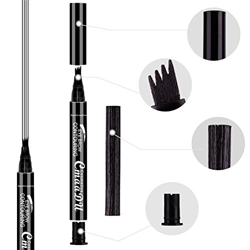 colinsa Cejas lápiz Eyebrow Pencil Tattoo Eyebrow Pen with Four Tips Long Lasting duradera Waterproof Brow Gel for Eye Makeup flüssiger Cejas de tätowierungs de lápiz Four Fork Cejas stif