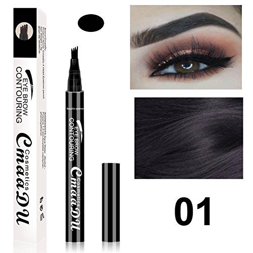 colinsa Cejas lápiz Eyebrow Pencil Tattoo Eyebrow Pen with Four Tips Long Lasting duradera Waterproof Brow Gel for Eye Makeup flüssiger Cejas de tätowierungs de lápiz Four Fork Cejas stif