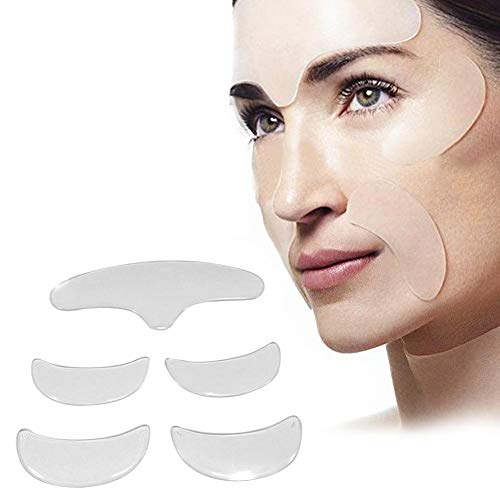 colinsa silicona anti-arrugas cara parches, de 5 piezas frente pegatinas Patch Lifting Kit para frente mejilla anti-edad reutilizables para piel Elasticidad