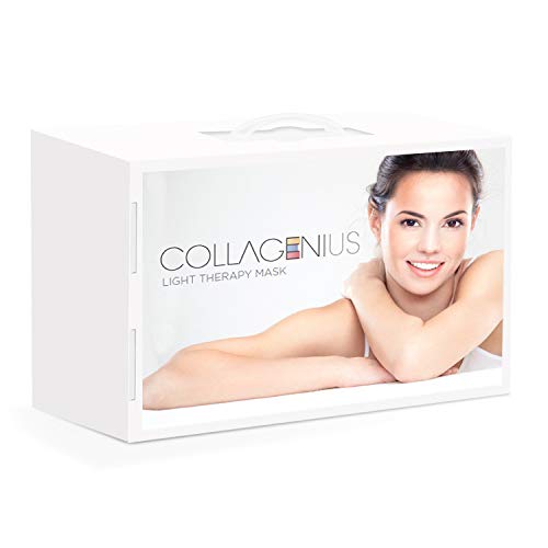 Collagenius - Mascarilla facial LED para tratamientos de piel en casa, arrugas, cicatrices de acné, cicatrices hipertróficas, limpiador facial