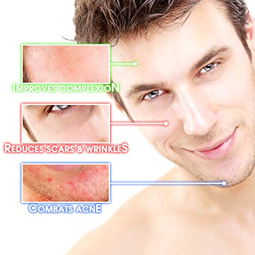 Collagenius - Mascarilla facial LED para tratamientos de piel en casa, arrugas, cicatrices de acné, cicatrices hipertróficas, limpiador facial