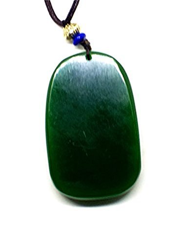 Collar con colgante de jade verde natural tallado a mano con dragón