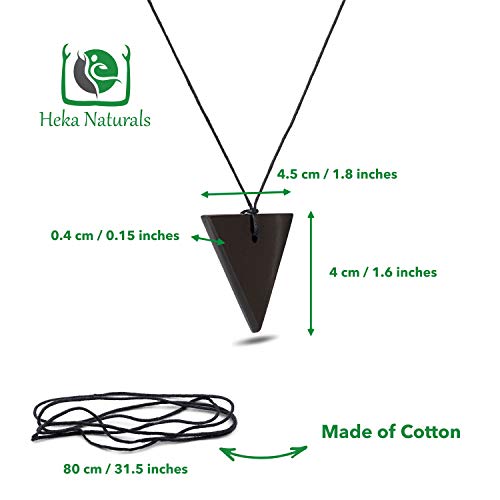 Collar de Shungite con Colgante Diseño Triángulo Invertido Hecho de Piedra Shungit para Protección Electromagnética | Joyería de Shungita Moderna, Usada para Equilibrar Energía| Triángulo Invertido