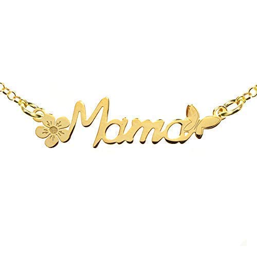 Collar Mamá Plata de Ley 925 bañado en Oro - Regalos para mama originales