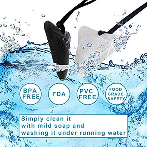 Collar para masticar con dientes de tiburón - Juguetes de dentición de silicona orgánica natural libre de BPA para el juguete mordedor sensorial de autismo (paquete de 3)