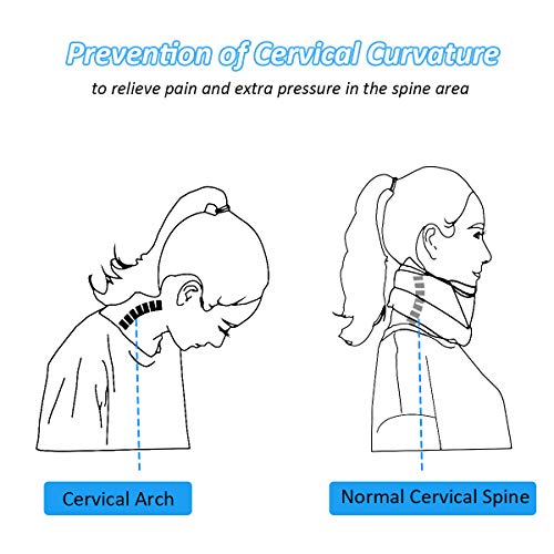 Collarín Cervical para Aliviar el Dolor y la Presión del Cuello, Soporte de Cuello de Espuma Suave que Estabiliza las Vértebras: Adecuado para Viajar, Dormir y Trabajar, Unisex(L)