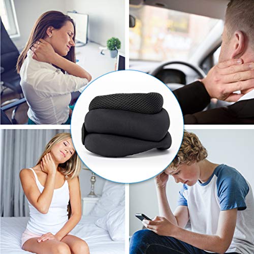 Collarín Cervical para Aliviar el Dolor y la Presión del Cuello, Soporte de Cuello de Espuma Suave que Estabiliza las Vértebras: Adecuado para Viajar, Dormir y Trabajar, Unisex(L)