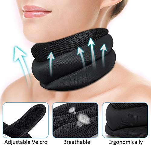 Collarín Cervical para Aliviar el Dolor y la Presión del Cuello, Soporte de Cuello de Espuma Suave que Estabiliza las Vértebras: Adecuado para Viajar, Dormir y Trabajar, Unisex(L)