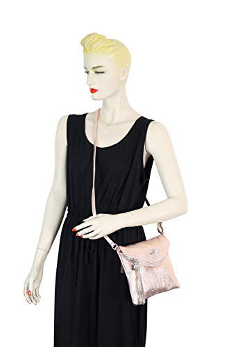 Collezione alessandro Enna - Bolso bandolera (tamaño pequeño, 22 x 17 x 3 cm, material brillante y borlas)