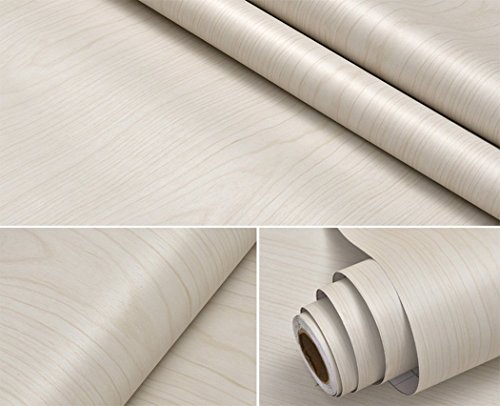 Color blanco madera de arce Contacto Papel Vinilo autoadhesivo para maletero para gabinetes de cocina estantes de cajón mesa escritorio aparador muebles artes y manualidades para 60 x 500 cm