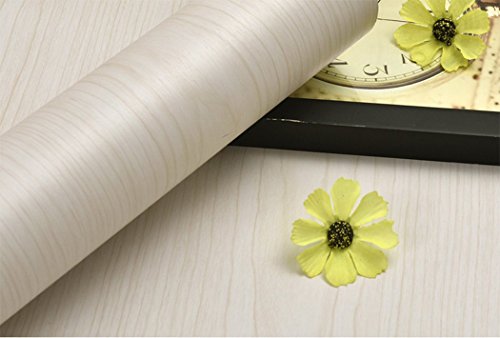 Color blanco madera de arce Contacto Papel Vinilo autoadhesivo para maletero para gabinetes de cocina estantes de cajón mesa escritorio aparador muebles artes y manualidades para 60 x 500 cm