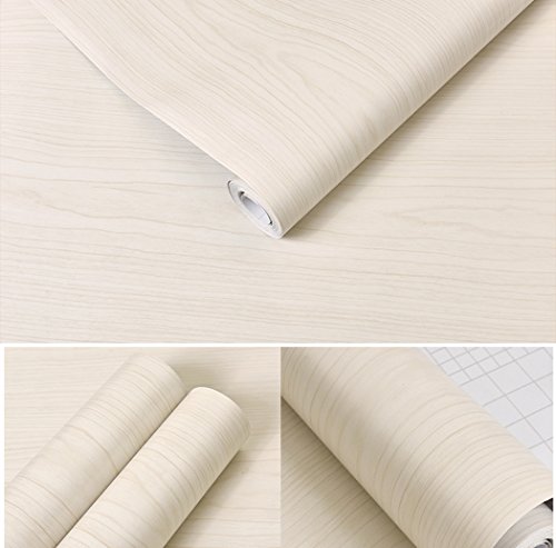 Color blanco madera de arce Contacto Papel Vinilo autoadhesivo para maletero para gabinetes de cocina estantes de cajón mesa escritorio aparador muebles artes y manualidades para 60 x 500 cm