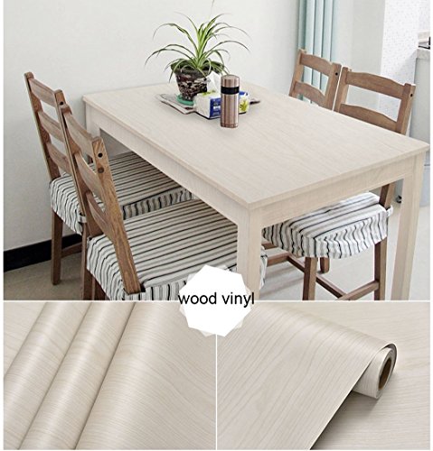 Color blanco madera de arce Contacto Papel Vinilo autoadhesivo para maletero para gabinetes de cocina estantes de cajón mesa escritorio aparador muebles artes y manualidades para 60 x 500 cm