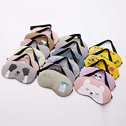 Color caramelo Precioso animal de dibujos animados Máscara de ojos para dormir Suave acolchada Sueño Viaje Sombra Cubierta Relájese Dormir con los ojos vendados