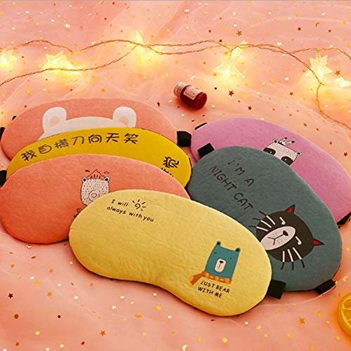 Color caramelo Precioso animal de dibujos animados Máscara de ojos para dormir Suave acolchada Sueño Viaje Sombra Cubierta Relájese Dormir con los ojos vendados