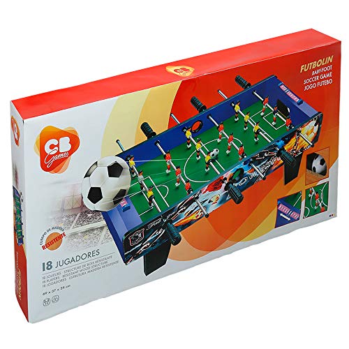 ColorBaby - Futbolín madera CBGames, Deluxe, color azul (43312)