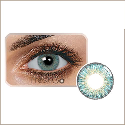 Colores Contacto lente, turquesa, suave, sin grosor como (2 unidades) de con caja, cómoda., perfecto para telas claras y oscuras Ojos, Fiesta, Azul/Verde